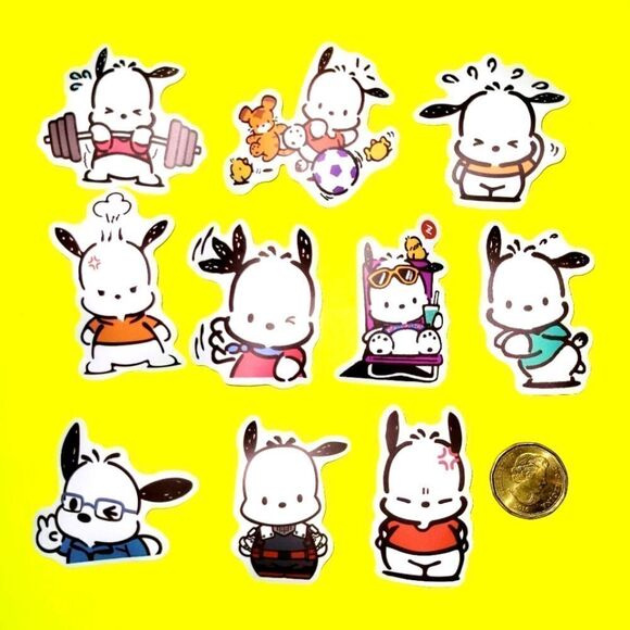 3/$20 Brand New 10x Sanrio Pochacco Waterproof Stickers #1 - Picture 1 of 1